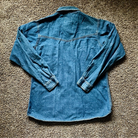 Vintage Harley-Davidson Denim Blue Button-Up Shirt Women’s L - Picture 9 of 9